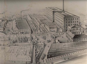 Photo:Artists Drawing of Grout's Silk Factory, Great Yarmouth
