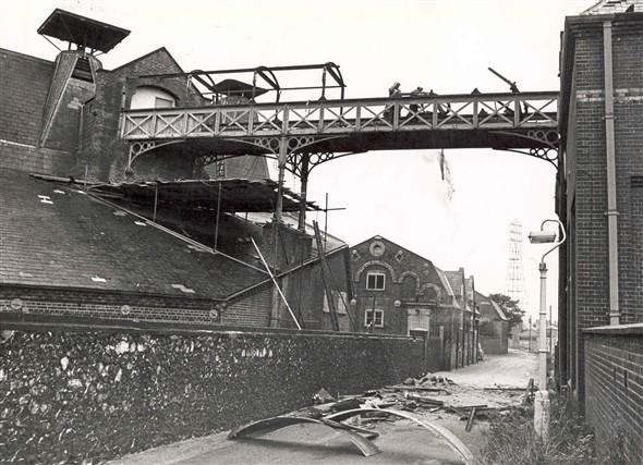 Photo:Demolition of Watneys Maltings, Southtown, 1977