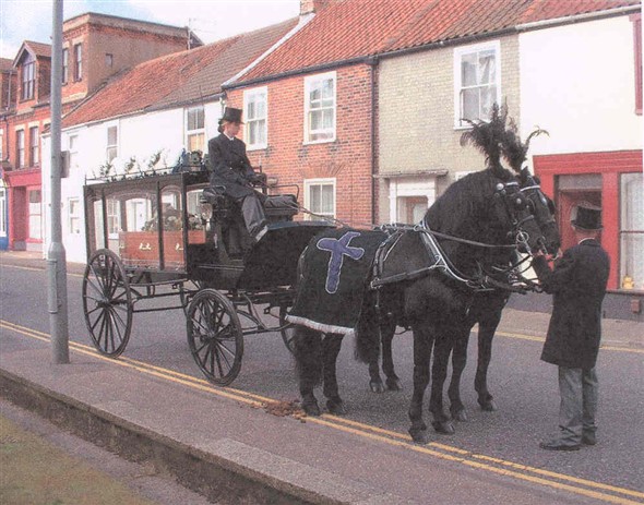 Photo:Funeral Carriage, Gorleston High Street, 2002
