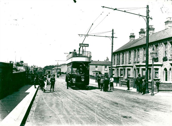 Photo:Tramway on one of Great Yarmouths' Streets