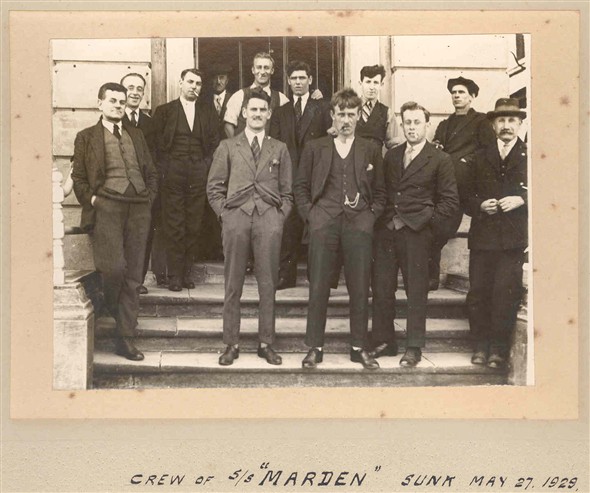 Photo:Crew of SS 'Marden' sunk May 27th 1929