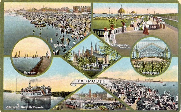 Photo:8-way view postcard, posted in 1912 (?)