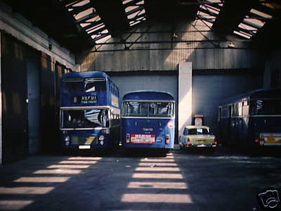 Photo:A Bristol VRT and a couple of AEC Swifts out of service in the Caister Road depot
