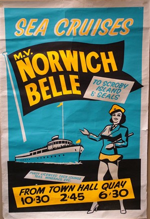 Photo:Poster advertising cruises on the Norwich Belle, c. 1960