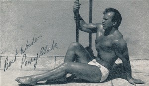 Photo:High Board Diver Perry Blake from signed photo given to Aqua Belle Rita Stone