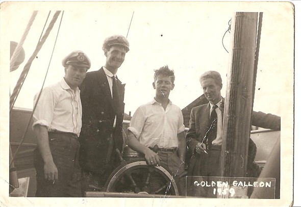 Photo:Photograph of Brian Beech and the crew of the Golden Galleon in 1959