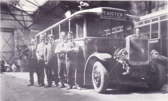 Photo:No ? (EX 1116) one of the seven Guy BB saloons delivered to the Corporation in 1924 to replace electric trams. This early photo probably taken inside the Caister Road depot