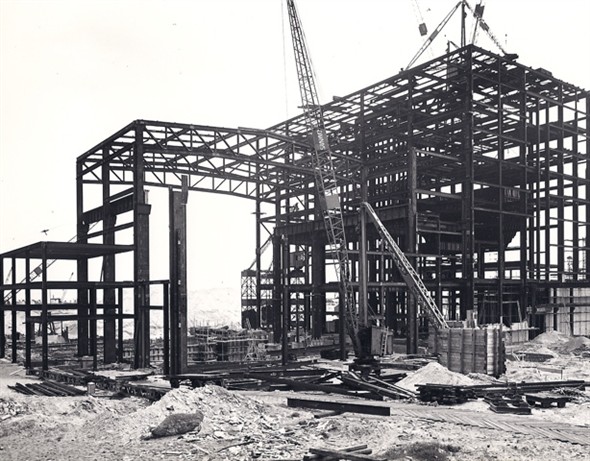 Photo:Photograph showing the construction of the South Denes Power Station, 1954-1958
