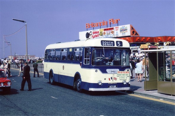 Photo:No 19 (AEX 19B) the Rambouillet town twinning commemorative bus, calling at the popular Britannia Pier bus stand on a glorious Summer's day